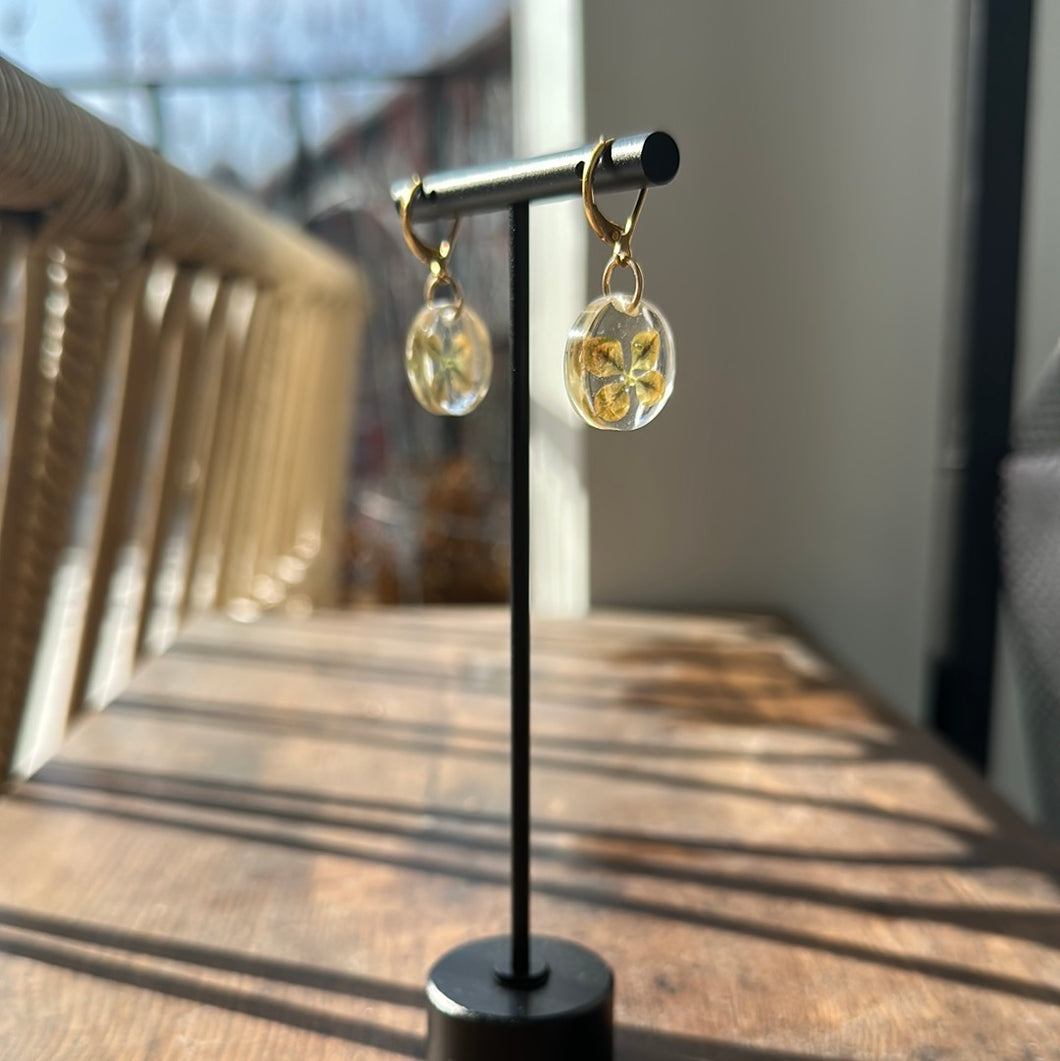 Circle 4 leaf clover earrings